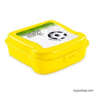 Fiambrera infantil personalizada, modelo fútbol, colores vivos, 450ml