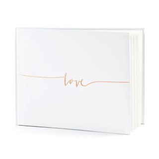 Libro de firmas para boda. Love oro rosa. 24 x 18.5cm