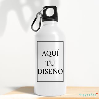 Bidón aluminio personalizado para detalles de boda. 400ml. Personalizado