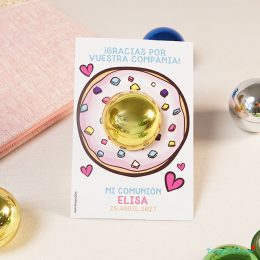 Bálsamo Comunión con tarjeta personalizada Donut