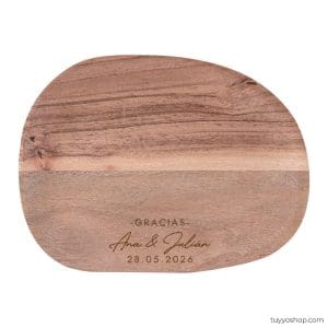 Bandeja de madera personalizada para detalles de boda, elegante