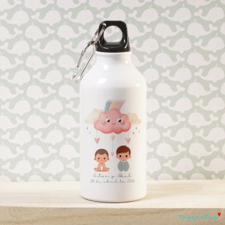 Bidón 400ml personalizado mellizos Detalles bautizo