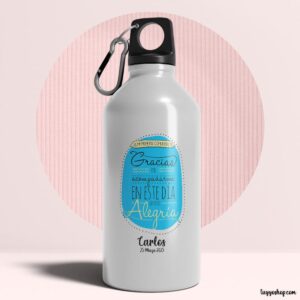 Bidón aluminio, personalizado para comunión, 400ml, modelo alegría