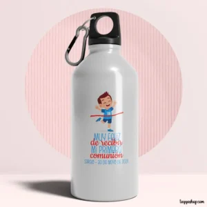 Bidón aluminio, personalizado para comunión, 400ml, modelo atletismo