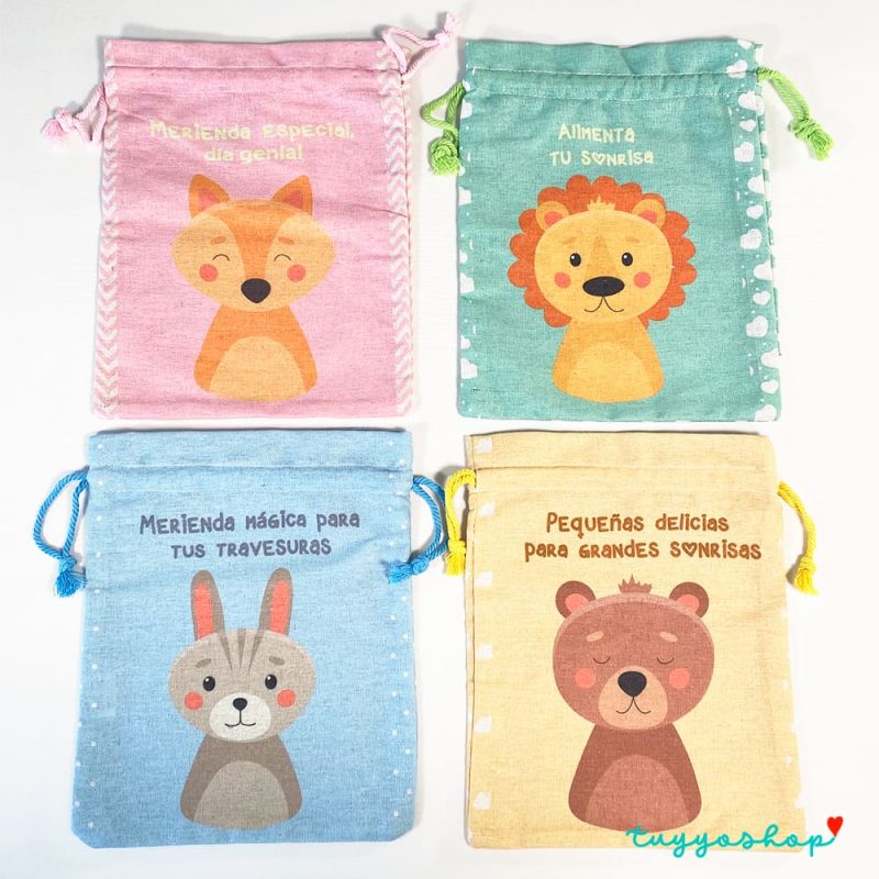 Bolsa Merienda Animales del Bosque