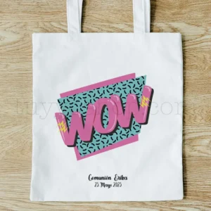 Bolsa personalizada para comunión. Modelo Wow