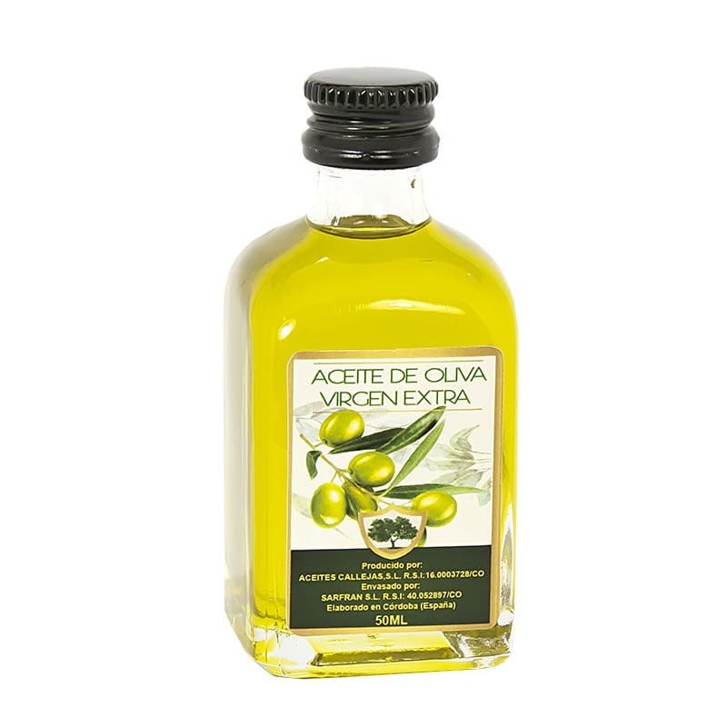 Botella aceite de oliva. 50ml. Botella de cristal. Modelo mini. Tienda  on-line.