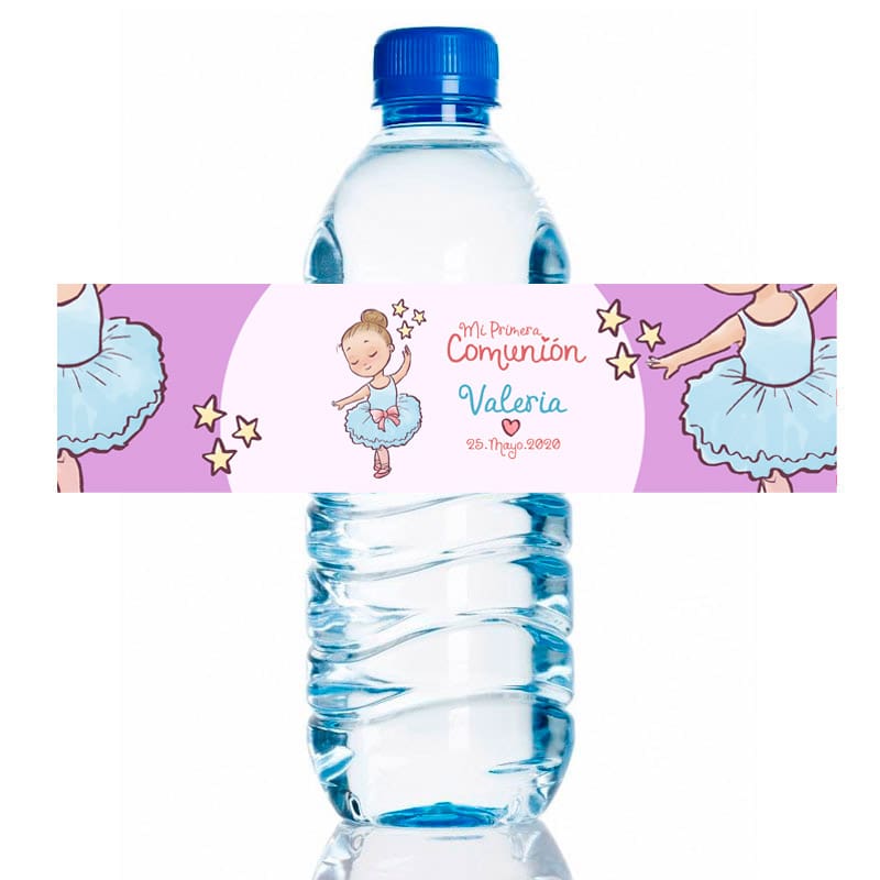ayudar diluido Correctamente Etiqueta para personalizar botella de agua. Modelo Bailarina