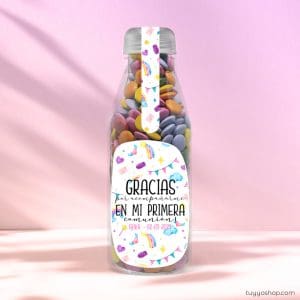 Botella reutilizable, rellena de chuches a elegir, personalizable