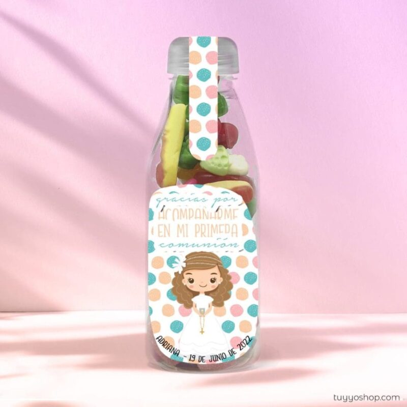 Botella reutilizable, llena de golosinas, personalizable, modelo Manuela - Imagen 4