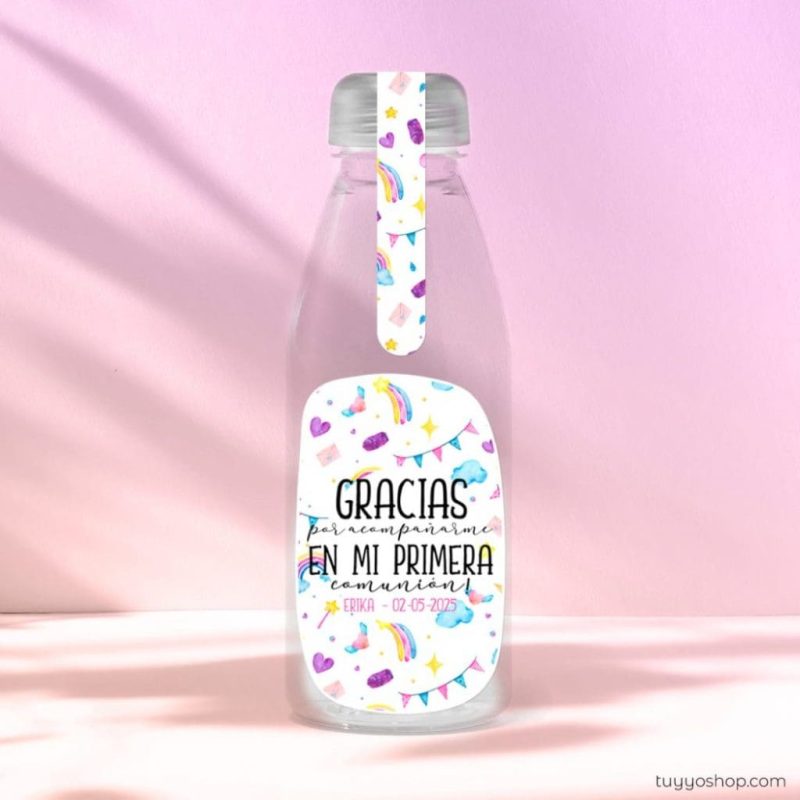 Botella reutilizable, rellena de chuches a elegir, personalizable