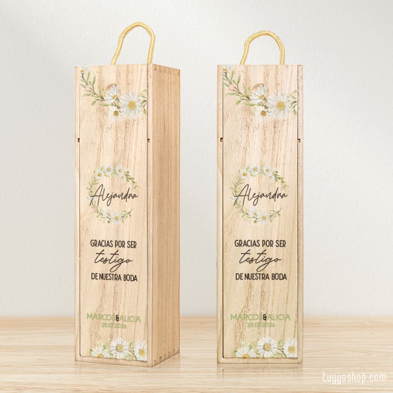 Caja de madera para testigo, modelo margaritas - Tu&Yo Shop - Detalles de  boda