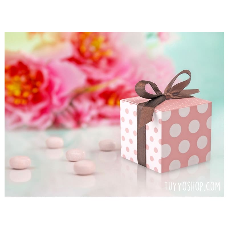 Cajita para regalo Rosa y Blanca con lazo - Detalles Tu&Yo Shop