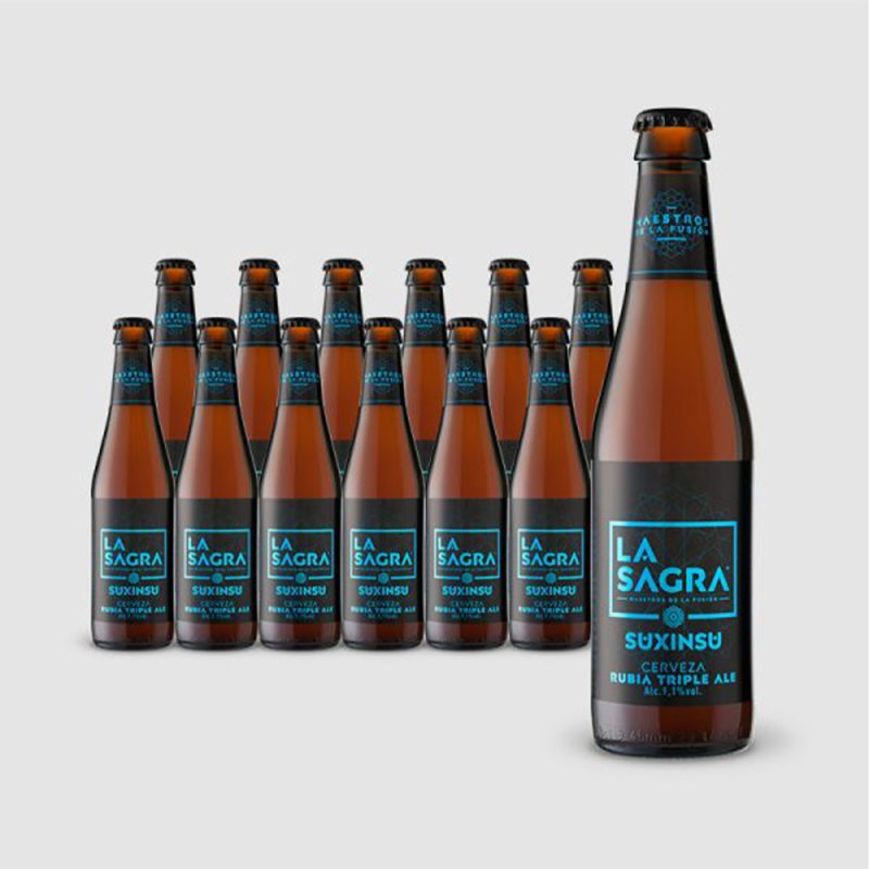 Cerveza artesanal boda. La Sagra Suxinsu. 33cl. En pack de 24