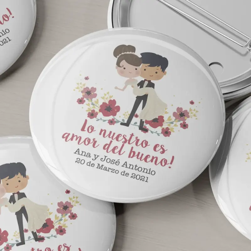 hapa personalizada para detalle de boda con diseño 'Amor del Bueno