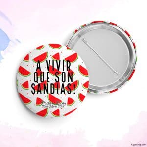 Chapa personalizada para boda, sandías. Abridor imán, espejo, imperdible o imán.