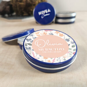 Lata Nivea personalizada bautizo, diseño primavera, recuerdo especial, 30ml