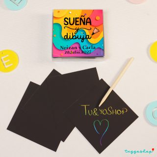 Detalle de boda de Hojas Mágicas negras para dibujar