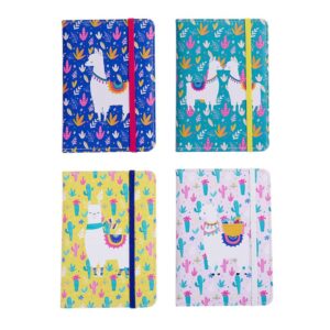 Libreta con cierre, estampado floral y diseño de llama en 4 colores