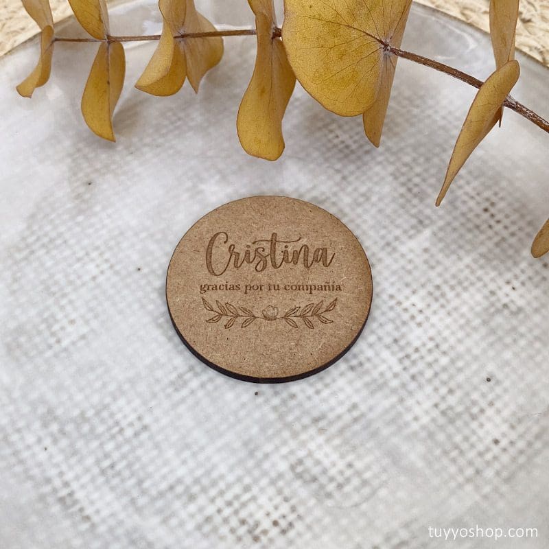 Nombres marcasitios en madera para boda, 3mm, personalizables, elegant
