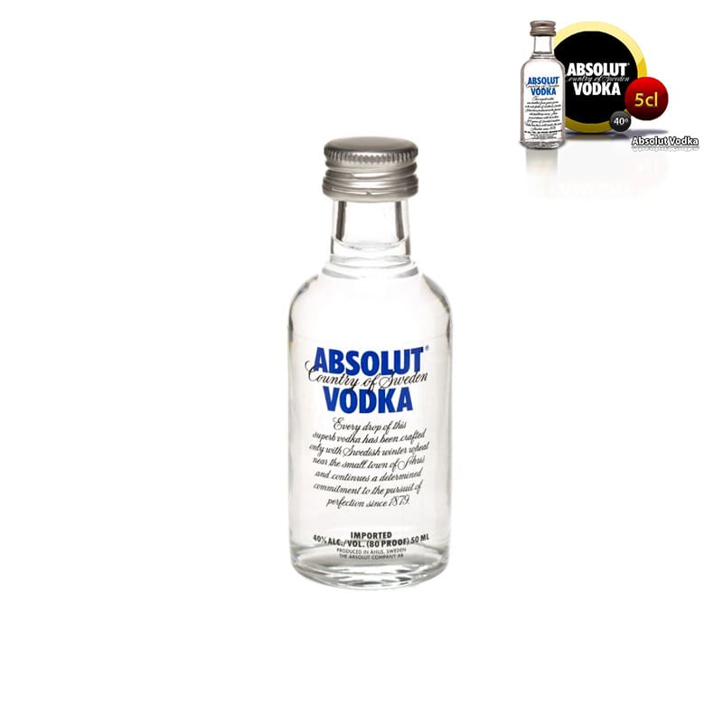 Mini botella vodka Absolut - Tu&Yo Shop! Los mejores detalles de boda.
