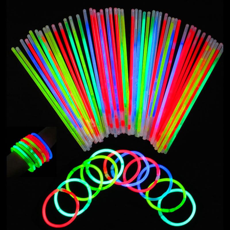 Barras luminosas fluorescentes para pulseras 20cm MIX 100ud 