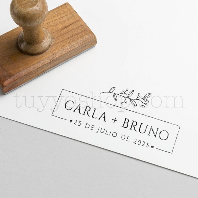 Sello Personalizado Para Boda Modelo Secret X Cm