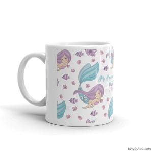 Taza de comunión personalizada. Modelo sirenas.