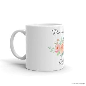 Taza personalizada de comunión, modelo primavera