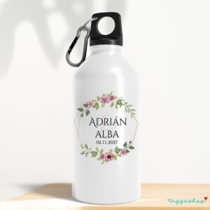 Bidón aluminio personalizado para detalles de boda. 400ml. Valencia